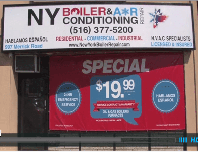 NY Boiler & Air Conditioning store front